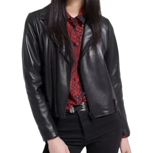 Pelle Pelle Women Black Cropped Leather Jacket