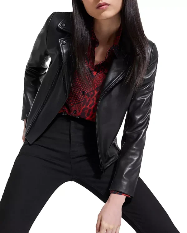 Pelle Pelle Women Black Cropped Leather Jacket - Image 3