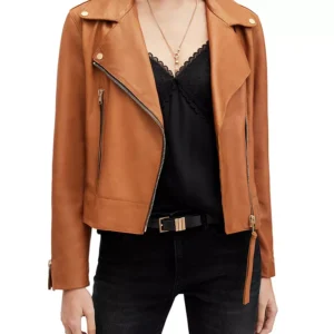 Brown Zipper Cropped Leather Jacket | Pelle Pelle Store