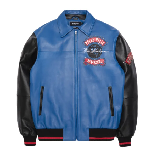 Pelle Pelle Black And Blue World Tour Jacket | Pelle Pelle Store