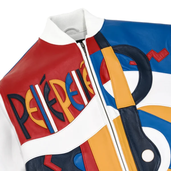 Pelle Pelle White Red Blue Picasso Leather Jacket | Men & Women - Image 5