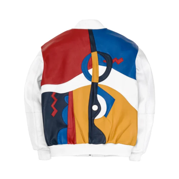 Pelle Pelle White Red Blue Picasso Leather Jacket | Men & Women - Image 2