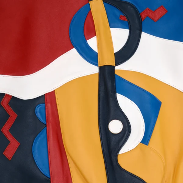Pelle Pelle White Red Blue Picasso Leather Jacket | Men & Women - Image 6