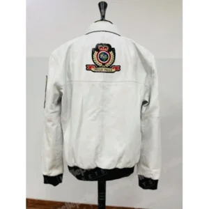 Pelle Pelle White MB Patched Leather Jacket | Men & Women