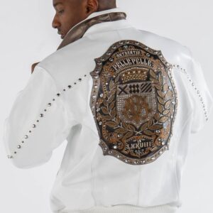 Pelle Pelle Mb Emblem White Leather Jacket