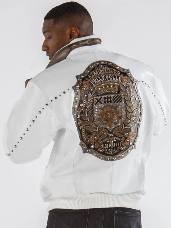 Pelle Pelle Mb Emblem White Leather Jacket