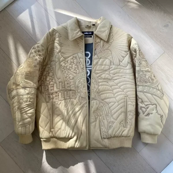 Pelle Pelle America Beige Leather Jacket - Image 2