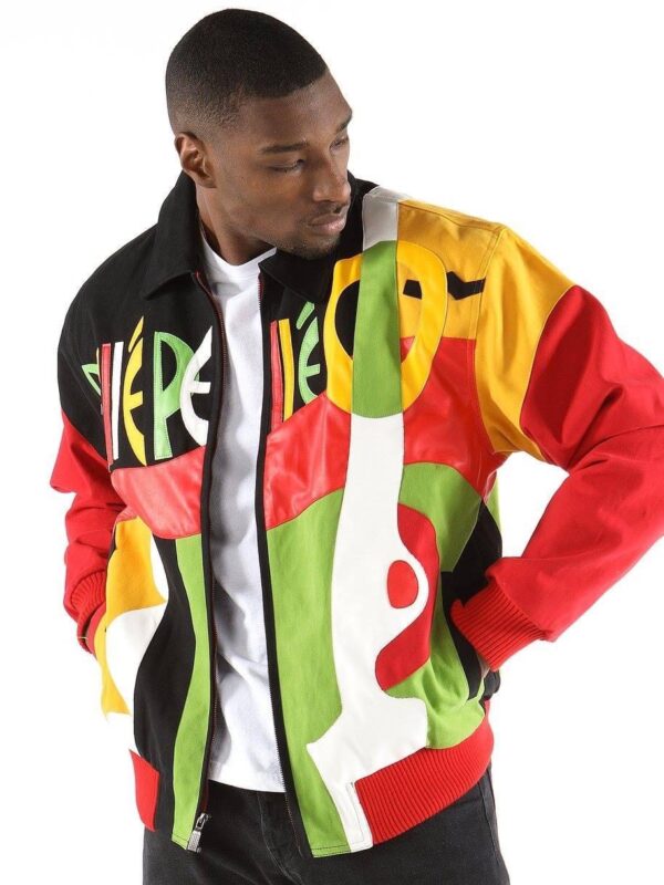 Pelle Pelle Picasso Plush Jacket | Black Red Yellow - Image 2