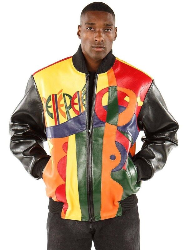 Pelle Pelle Picasso Plush Jacket | Yellow Black Orange