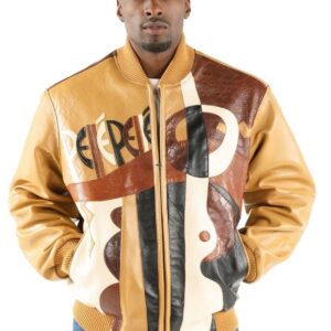 Pelle Pelle Picasso Plush Jacket | Yellow Brown Black