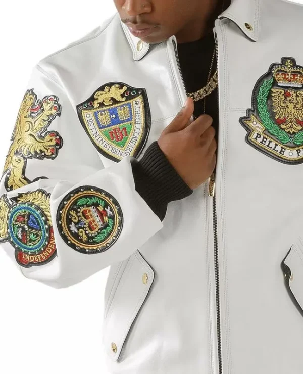 Pelle Pelle 1978 White Leather Jacket | Pelle Pelle Store - Image 3