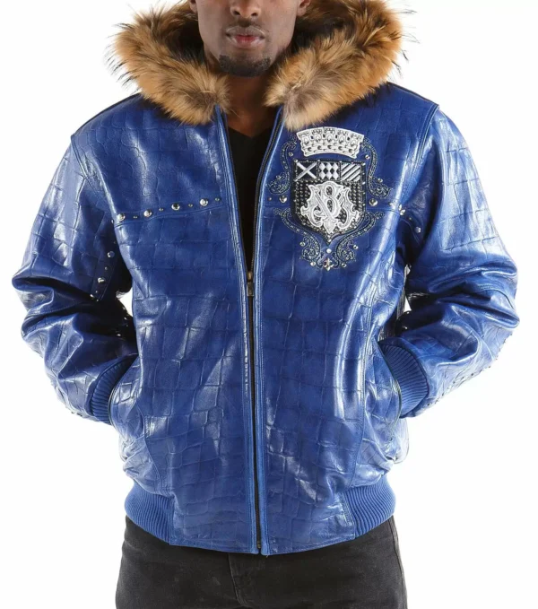 Pelle Pelle Blue Emblem Hooded Jacket - Image 2