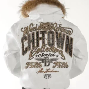 Bold Pelle Pelle White Jacket Fur Collar