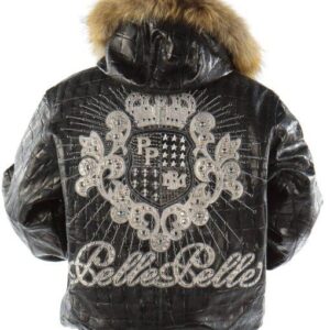 Bold Pelle Pelle Black Jacket With Fur Collar