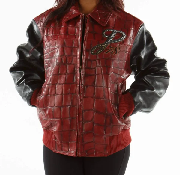 Pelle Pelle Red Black Studded Jacket - Image 2