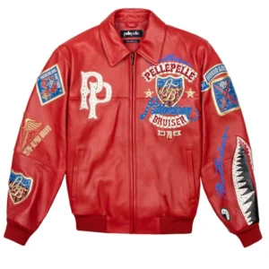 Pelle Pelle Red American Bruiser Leather Jacket