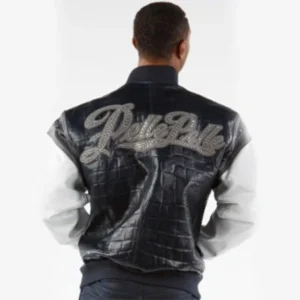 Pelle Pelle Navy Blue Croc Leather Jacket | Men Jacket