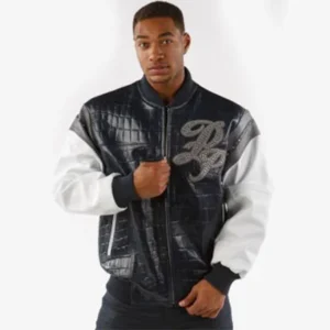 Pelle Pelle Encrusted Navy Blue Men Jacket | Leather Jacket