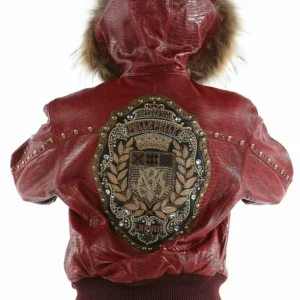 Pelle Pelle Red MB Emblem Studded Jacket