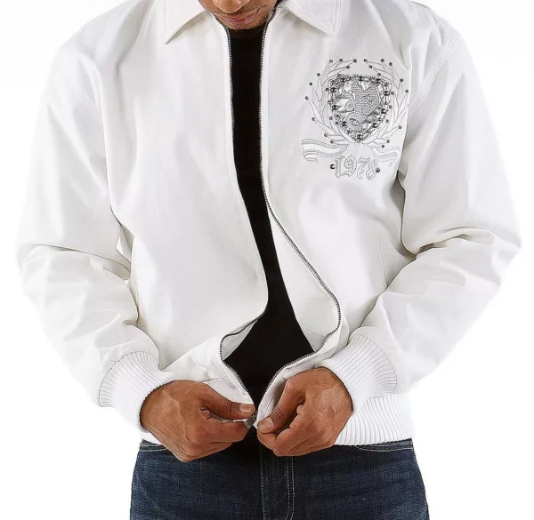 Pelle Pelle White Studded Jacket - Image 2