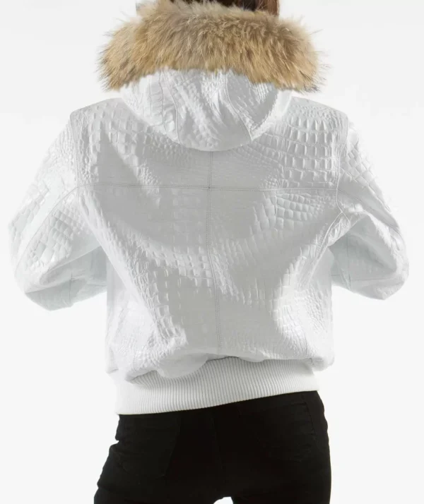 Pelle Pelle White Leather Fur Hood Jacket - Image 2