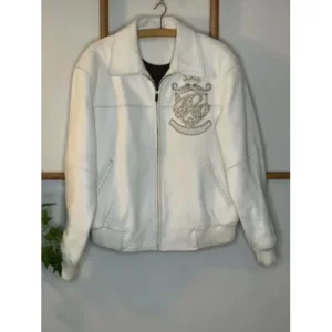 Pelle Pelle White Premium Leather Stud Jacket | Men & Women