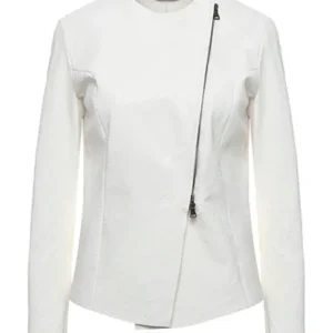 Pelle Pelle White Ovine Leather Biker Jacket