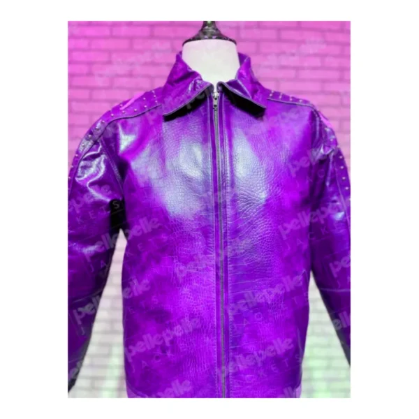 Purple Pelle Pelle Alligator Leather Jacket