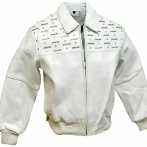 Pelle Pelle White Emblem Leather Jacket | Pelle Pelle Store