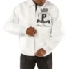 Pelle Pelle Men King Of Thrones Studs Jacket | White Jacket