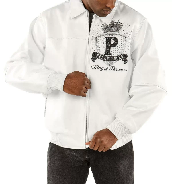 Exclusive Pelle Pelle King 1978 White Leather Jacket - Image 2