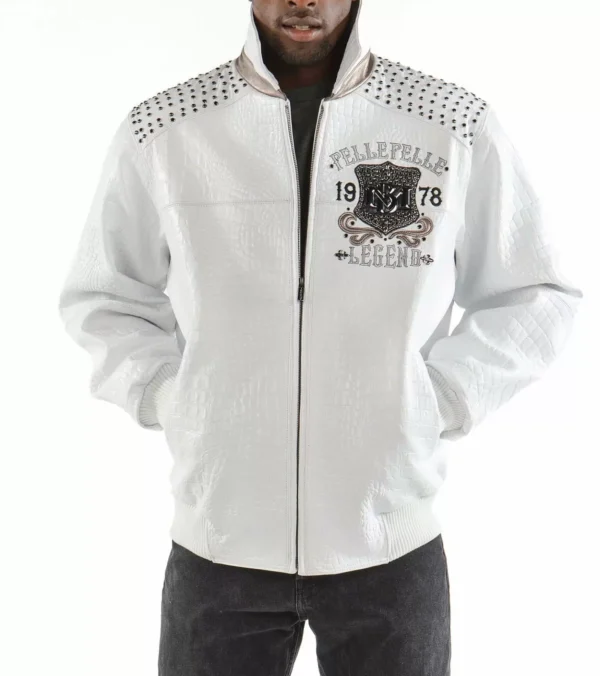 White Pelle Pelle Legend Studded Jacket - Image 2