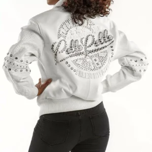 Bold White Pelle Pelle Leather Jacket