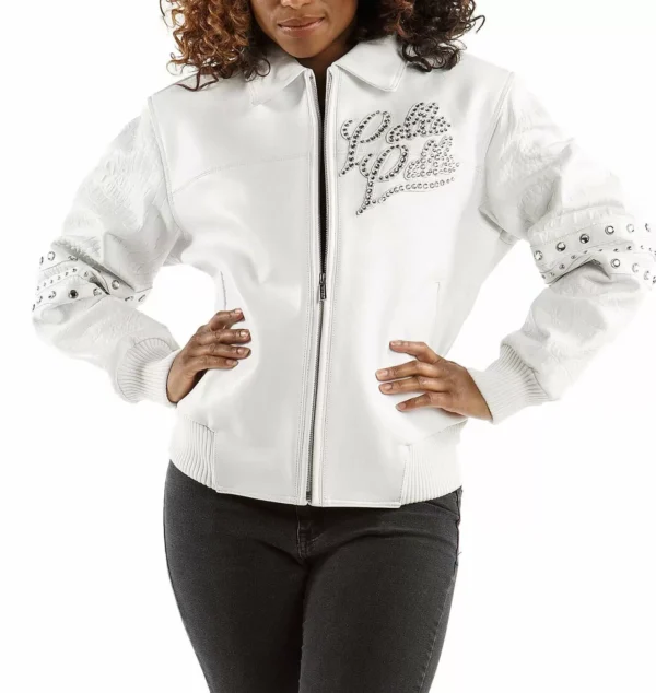 Bold White Pelle Pelle Leather Jacket - Image 2