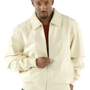Pelle Pelle Men Plain Soft Leather Jacket | White Jacket