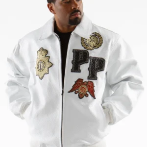 Pelle Pelle Patches MB White Leather Jacket | Men Jacket