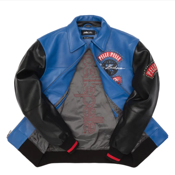 Pelle Pelle Black And Blue World Tour Jacket | Pelle Pelle Store - Image 3