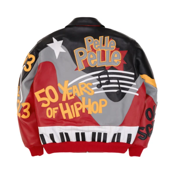 Pelle Pelle Hip Hop Red Black Leather Jacket - Image 2