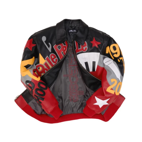 Pelle Pelle Hip Hop Red Black Leather Jacket - Image 3