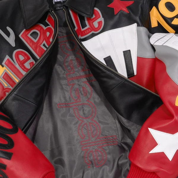 Pelle Pelle Hip Hop Red Black Leather Jacket - Image 7