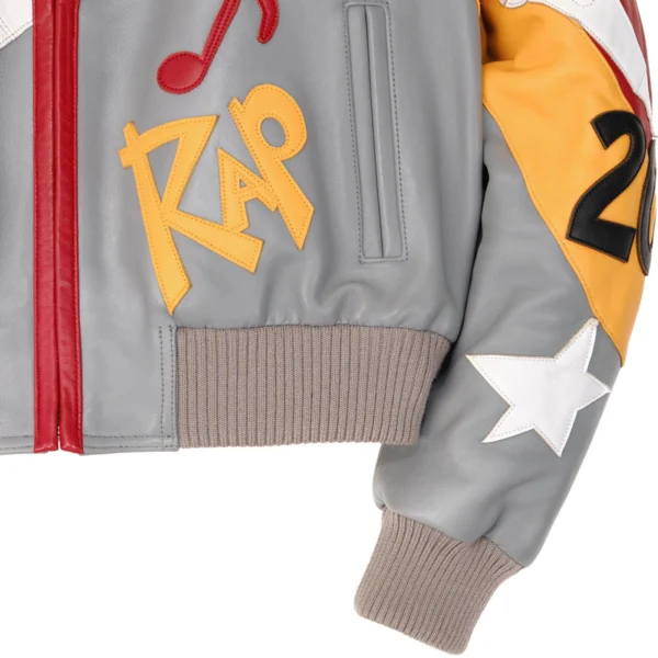Pelle Pelle HipHop Women Crop Leather Jacket | Red & Grey - Image 7