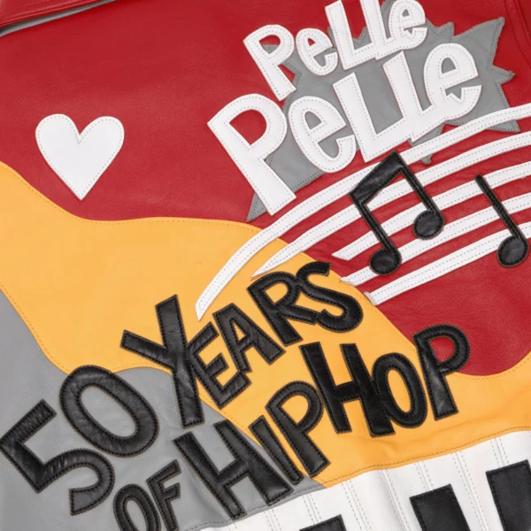 Pelle Pelle HipHop Women Crop Leather Jacket | Red & Grey - Image 6