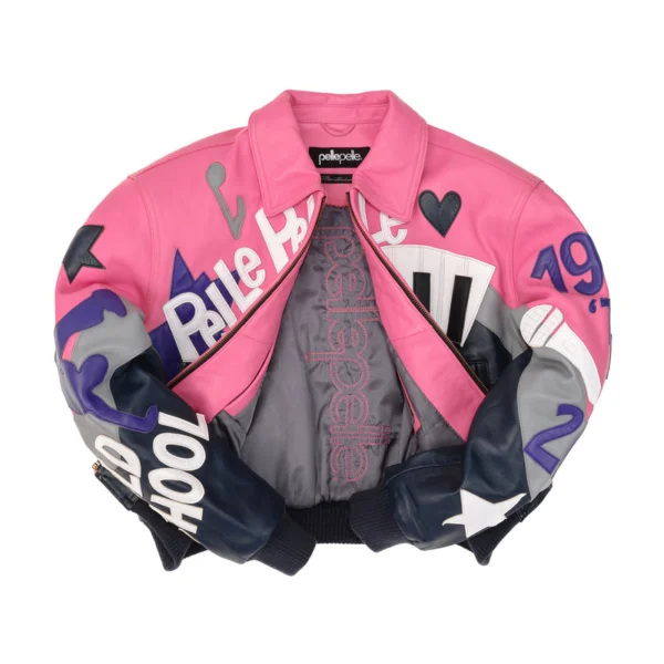 Pelle Pelle HipHop Pink Crop Leather Jacket | Women Jacket - Image 3