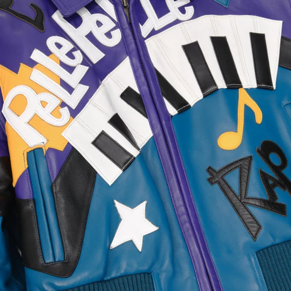 Pelle Pelle Women HipHop Crop Leather Jacket | Purple & Blue - Image 4
