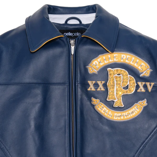 Pelle Pelle Panther Navy Blue Leather Jacket - Image 4