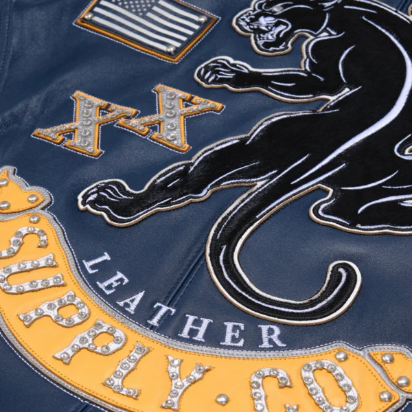 Pelle Pelle Panther Navy Blue Leather Jacket - Image 7