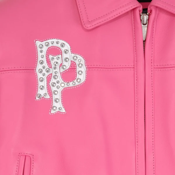 Pelle Pelle American Bruiser Pink Crop Leather Jacket - Image 5