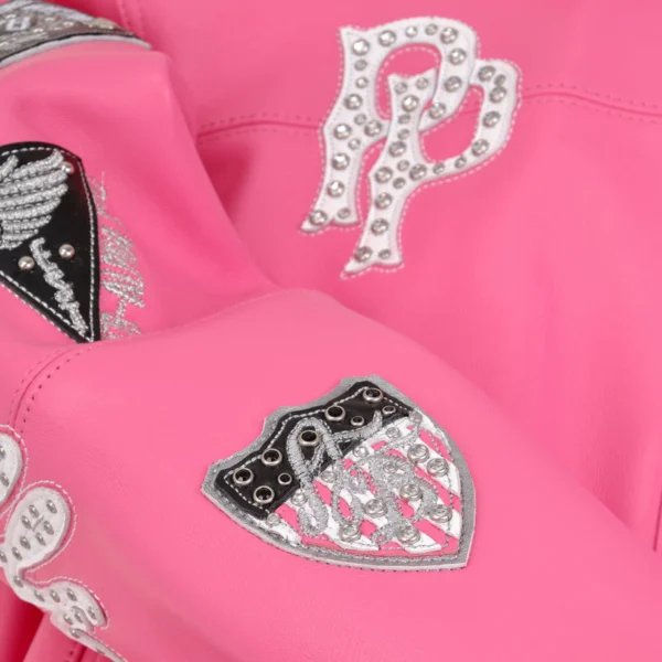 Pelle Pelle American Bruiser Pink Crop Leather Jacket - Image 7