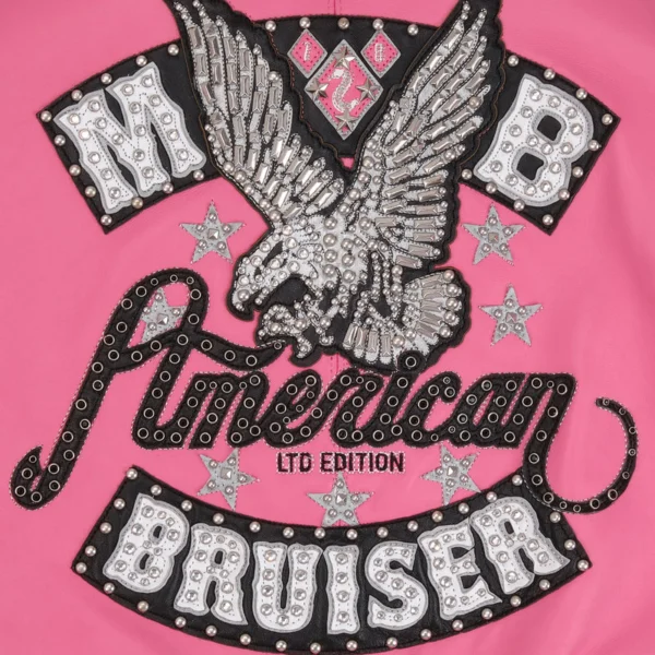 Pelle Pelle American Bruiser Pink Crop Leather Jacket - Image 4