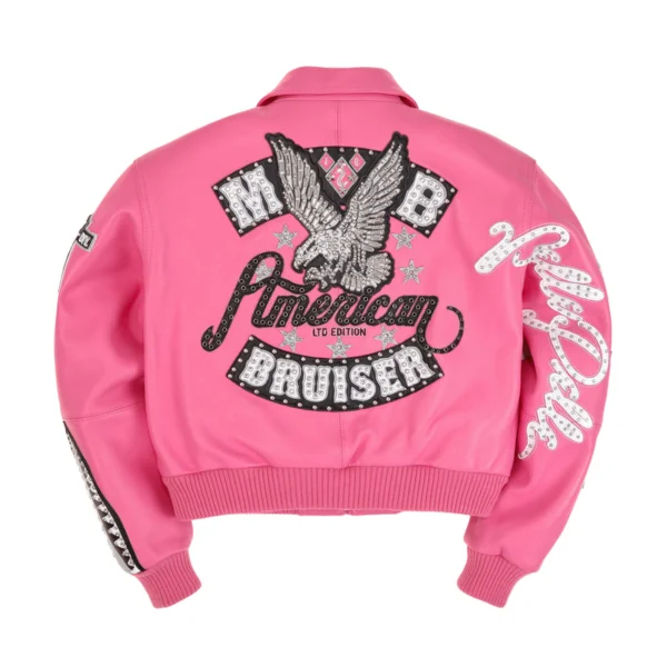 Pelle Pelle American Bruiser Pink Crop Leather Jacket - Image 2